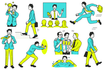 Set of businessman character 