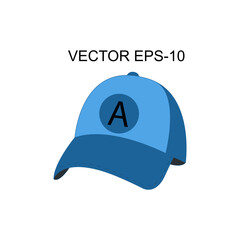 flat icons for cap in blue color,vector illustrations