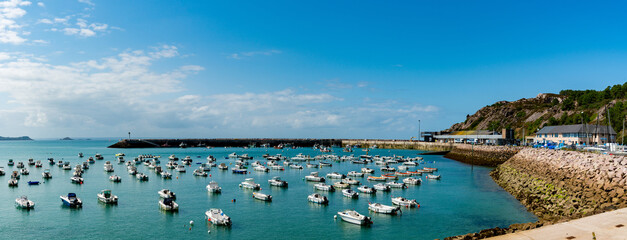 panorama view of the old port and harbor of Erquy in Brittany © makasana photo