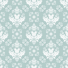Orient classic pattern. Seamless abstract background with vintage elements. Orient background. Light blue and white ornament for wallpaper and packaging