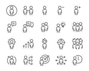 set of people icons, group, team, teamwork, working, company