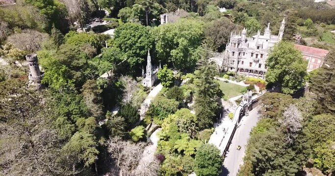 Famous Portuguese landmark Regaleira Palace in historic center of Sintra