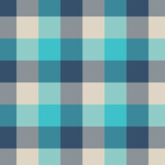 Gingham cyan pattern. Texture for plaid, tablecloths, clothes, shirts,dresses,paper,bedding,blankets,quilts and other textile products. Vector Illustration EPS 10