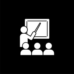 Presentation icon isolated on black background