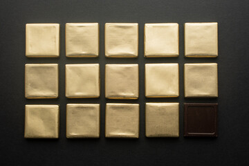 chocolates in gold foil