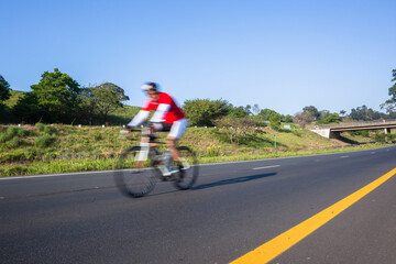 Obraz premium Cycling Riders Road Highway Motion Speed Blurs Public Race