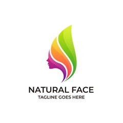 Natural Face Design Colorful concept Illustration Vector Template.