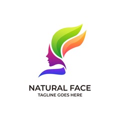 Natural Face Design Colorful concept Illustration Vector Template.