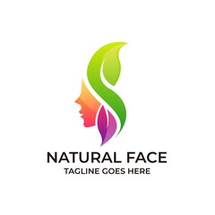 Natural Face Design Colorful concept Illustration Vector Template.