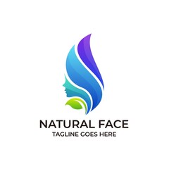 Natural Face Design Colorful concept Illustration Vector Template.