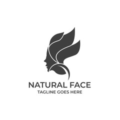 Natural Face Design silhouette concept Illustration Vector Template.