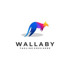 Wallaby Design concept Illustration Vector Template. - obrazy, fototapety, plakaty