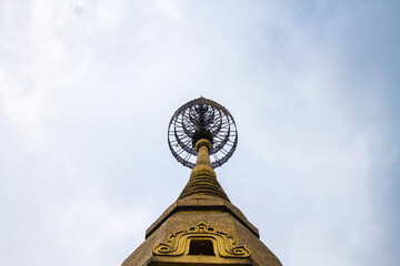 A Pagoda in front of sky.