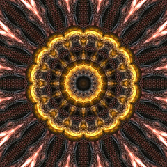 3d effect - abstract polygonal copper gold graphic 