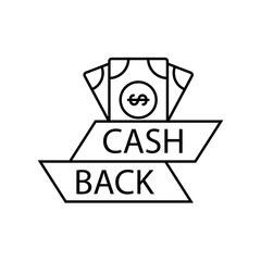 cashback guarantee - minimal line web icon. simple vector illustration. concept for infographic, website or app.