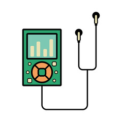vector musical player web icon design element.