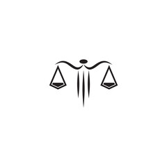 Justice law icon logo design with using scale illustration