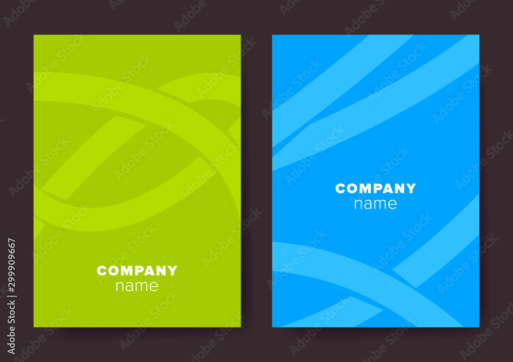 Poster set of two vertical abstract templates with graphic elements and text.