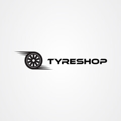 Tire shop logo template. tire icon vector illustration.