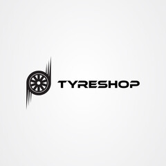 Tire shop logo template. tire icon vector illustration.