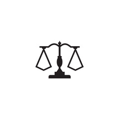 Justice law icon logo design with using scale illustration