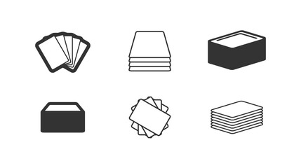 Black vector game cards icon set. Eps10