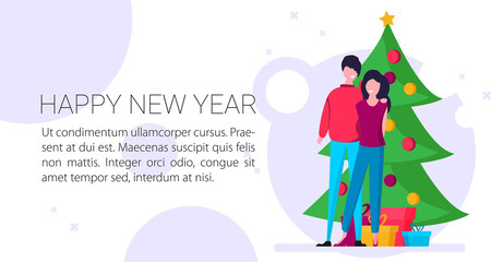 Happy new year celebration and greeting vector.
