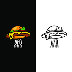 vector illustration of burger and ufo © site_marley