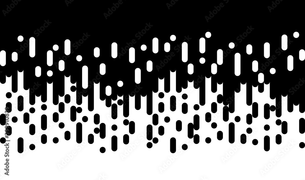 Aufkleber rounded lines seamless pattern. black and white background with halftone transition. vector