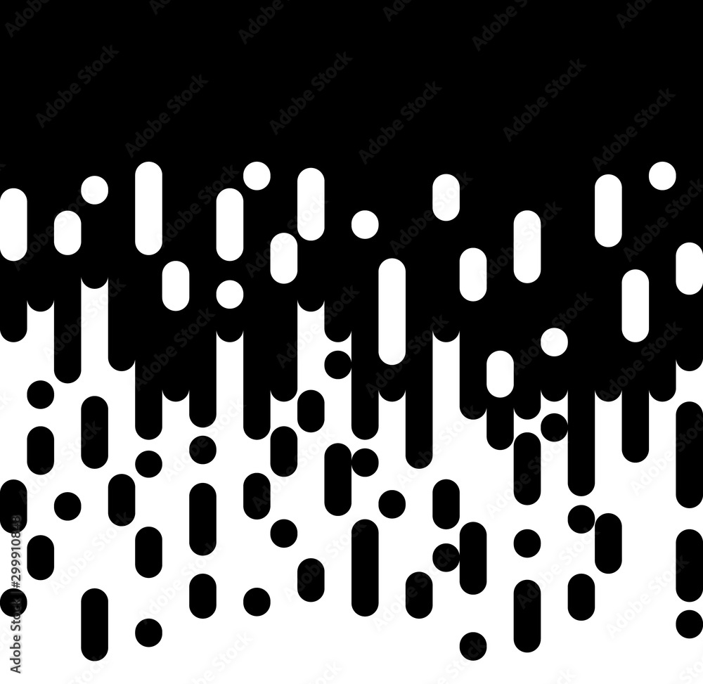 Poster vector seamless black and white irregular rounded lines halftone transition abstract background patt