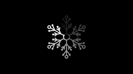 flat transparent white snowflake loader indicator with christmas loading text, loopable 4k stock video footage, motion graphic animation, design element on red and black background with alpha channel - Powered by Adobe