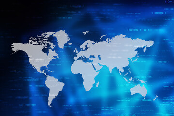 2d illustration world map abstract background