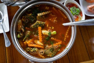 Orange Curry Fried Egg with Climbing Wattle