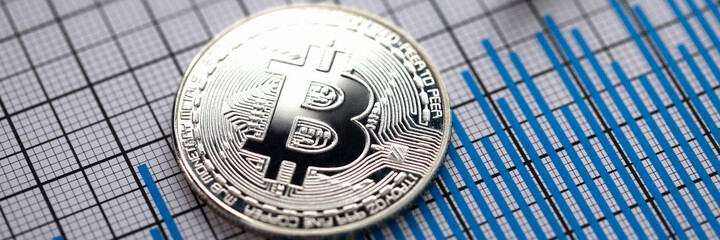 Fototapeta na wymiar Coin crypto currency bitcoin with silver pen