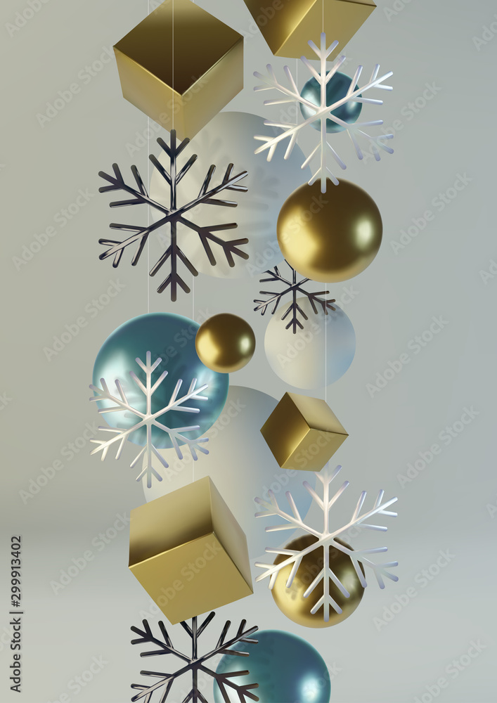 Poster realistic spheres and cubes. abstract background of primitive geometric figures. realistic 3d illust