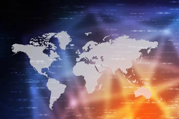 2D-Darstellung Weltkarte abstrakter Hintergrund © meenkulathiamma