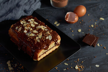 Almond and dark chocolate cake