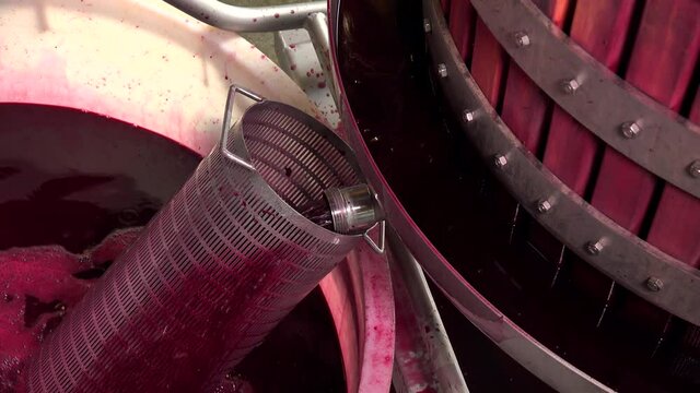 Wine mixing during fermentation process in barrel
