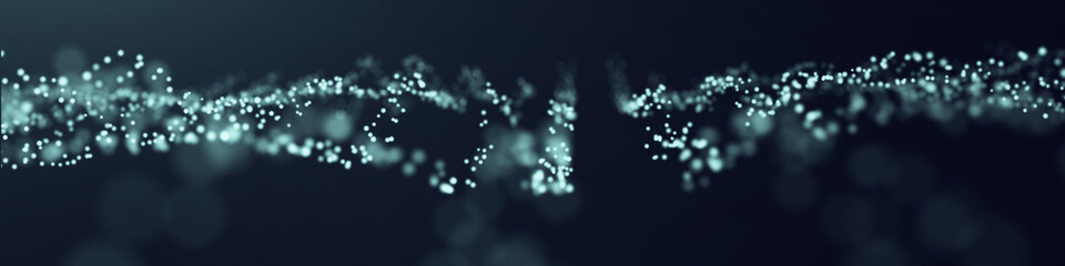 Abstract 3d rendering futuristic dots. computer geometric digital connection structure. Futuristic black abstract grid. Plexus with particles. Intelligence artificial