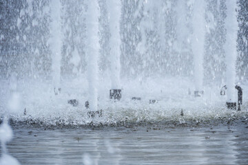 Water Fountain Jets Shooting Upwards