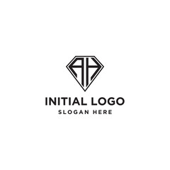 Fototapeta premium logo design inspiration for companies from the initial letters of the AH diamond logo icon. -Vector