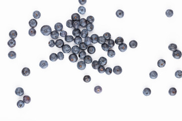 Tasty blueberries isolated on white background.