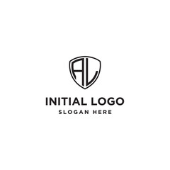 logo design inspiration for companies from the initial letters of the AL shield logo icon. -Vector