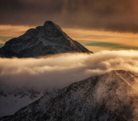 WInter landscape of Tatra Mountains in Poland Zakopane snow ski season