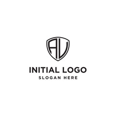 logo design inspiration for companies from the initial letters of the AV shield logo icon. -Vector