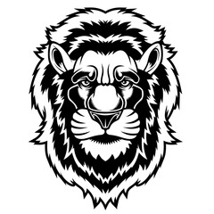 Lion head mascot.