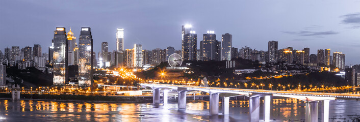 Fototapeta premium chongqing city skyline at night, in china.