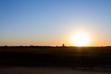 Obraz premium Sunset over Wood End Lighthouse, Provincetown, Cape cod,Massachusetts