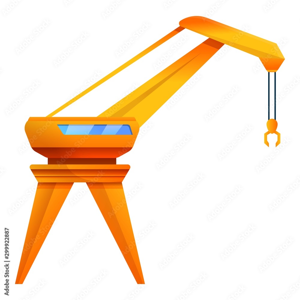 Poster platform crane icon. cartoon of platform crane vector icon for web design isolated on white backgrou