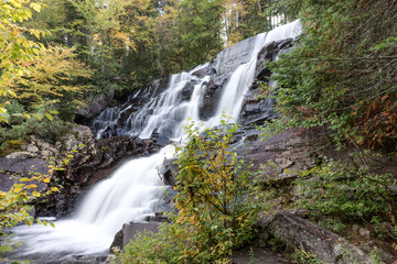 Fototapeta na wymiar Long Exposure of La Chute-aux-Rats waterfall in Mont Tremblant National Park. Quebec. Canada